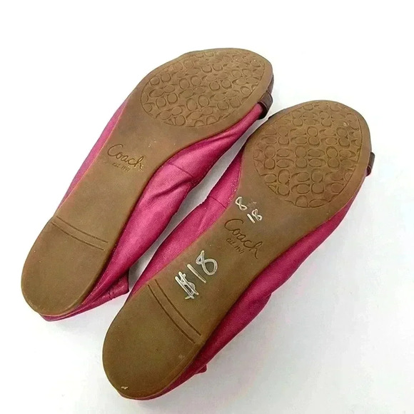 Coach Delphine Soft Leather Slip-on Buckle Ballet Flats - 8 - Picture 8 of 11